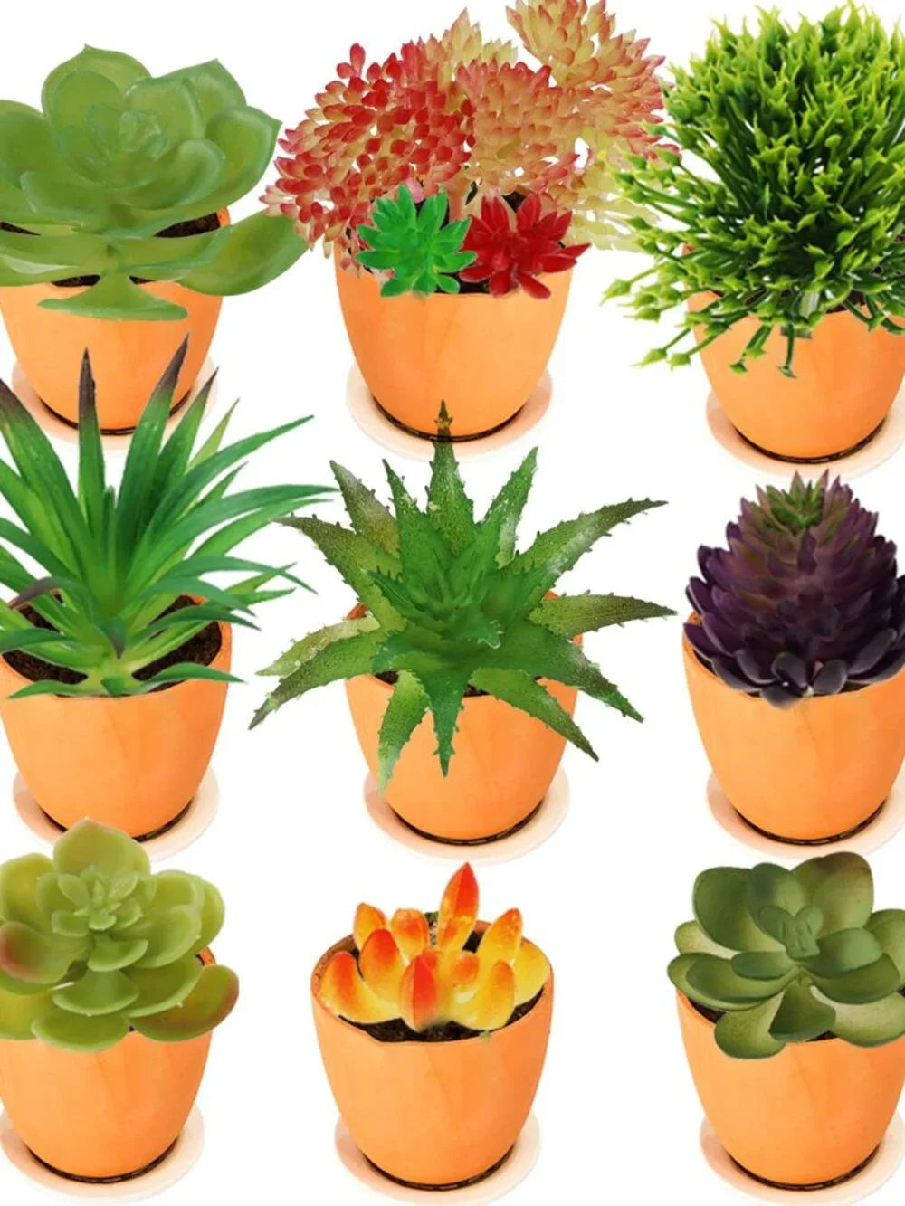Artificial Succulents Plants, 16pcs Colorful Fake Succulents, Mini Artificial Su
